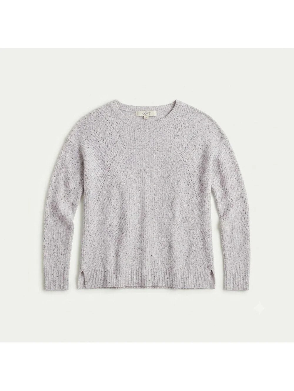 LOFT Women's Pale Lavender Speckled Knit Crewneck Pullover Sweater Sz S